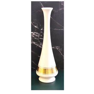 Vintage Lenox Vase MCM Made In USA Off White Color 24K Gold Banding Home Decor